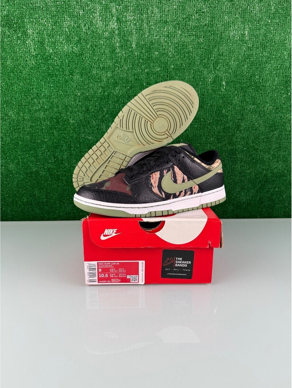 Size 9 - Nike Dunk SE Low Black Multi-Camo (CLEAN!)